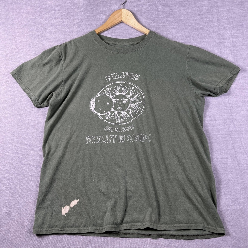 Unbranded 2017 Solar Eclipse Totality Graphic Short Sleeve T Shirt Mens L Gray